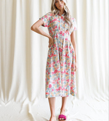 Pleated Shirtdress