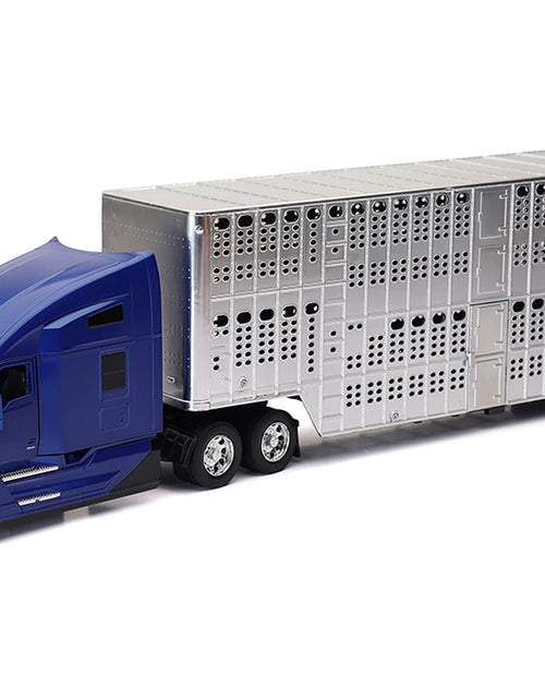 Load image into Gallery viewer, Kenworth T680 Truck Blue Metallic with Livestock Trailer
