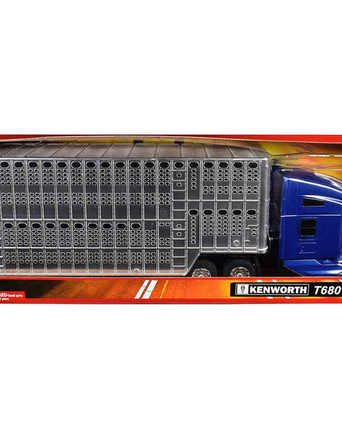 Load image into Gallery viewer, Kenworth T680 Truck Blue Metallic with Livestock Trailer
