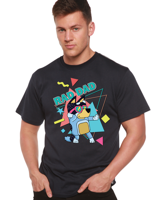 Load image into Gallery viewer, Rad Dad Bluey Men's Bamboo Short Sleeve Graphic T-Shirt
