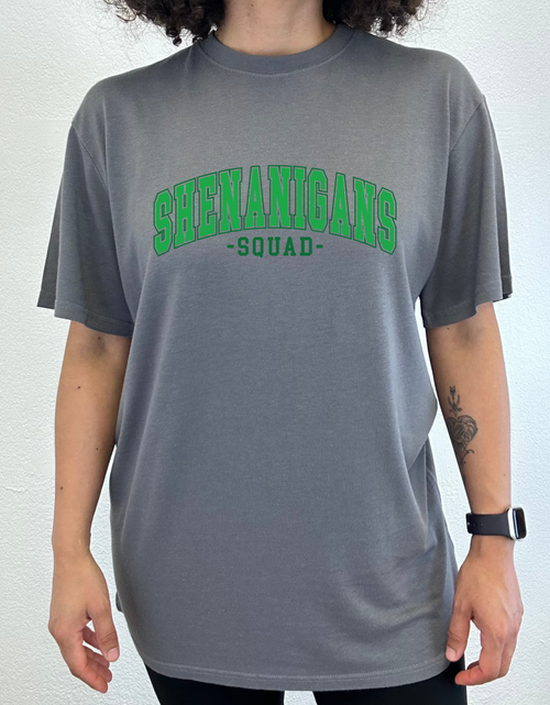 Load image into Gallery viewer, Shenanigans Squad Unisex Bamboo/Cotton Graphic T-Shirt
