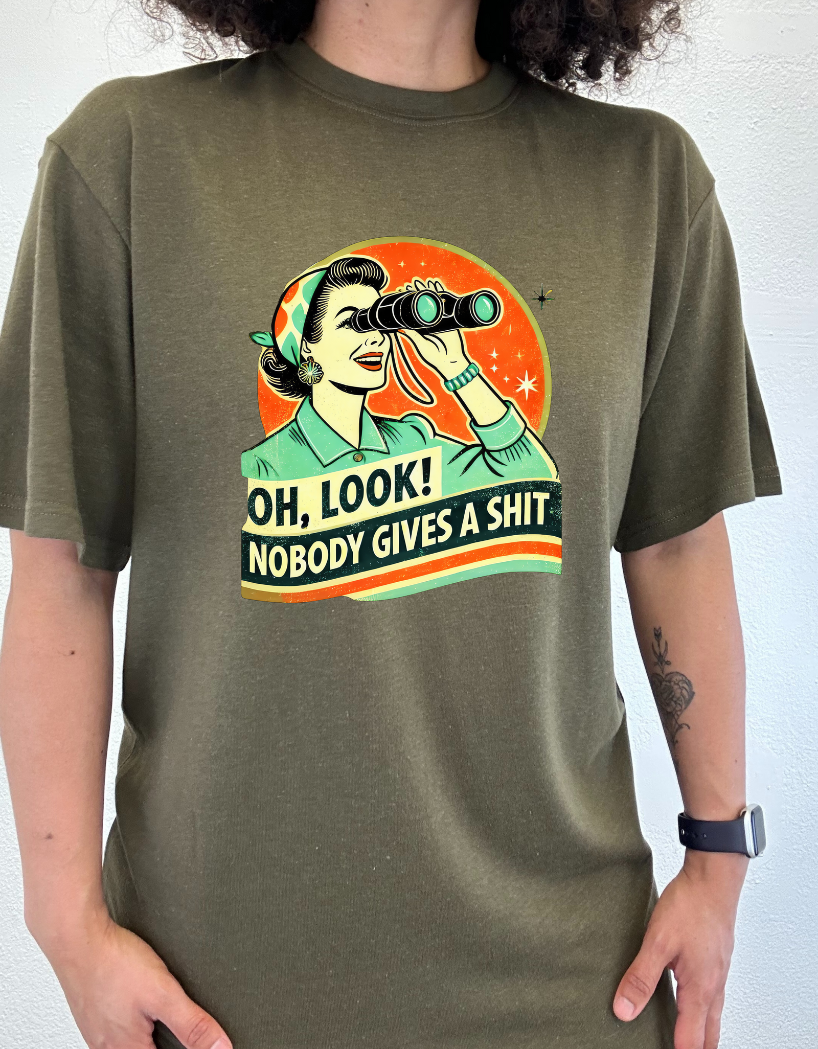 Funny Retro Woman Unisex Bamboo/Cotton Graphic T-Shirt