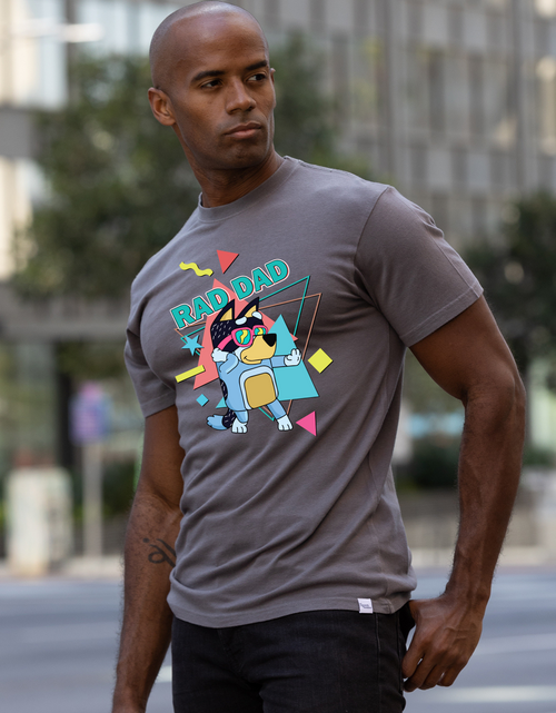 Load image into Gallery viewer, Rad Dad Bluey Men's Bamboo Short Sleeve Graphic T-Shirt
