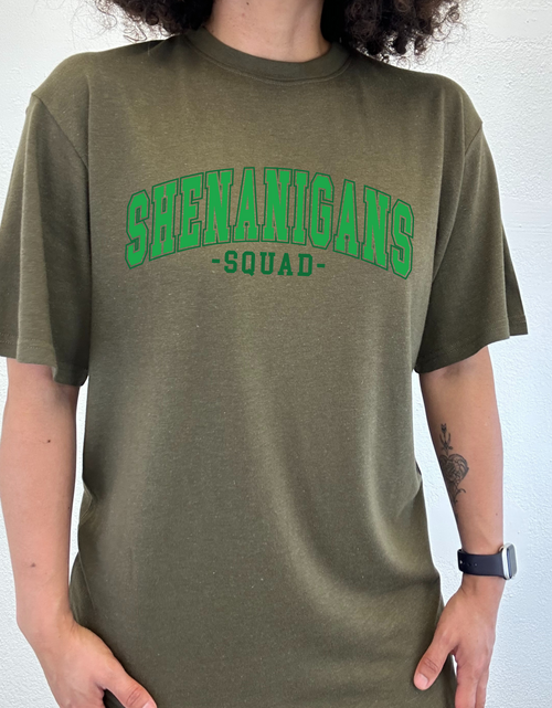 Load image into Gallery viewer, Shenanigans Squad Unisex Bamboo/Cotton Graphic T-Shirt
