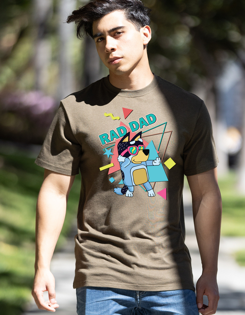 Load image into Gallery viewer, Rad Dad Bluey Men's Bamboo Short Sleeve Graphic T-Shirt
