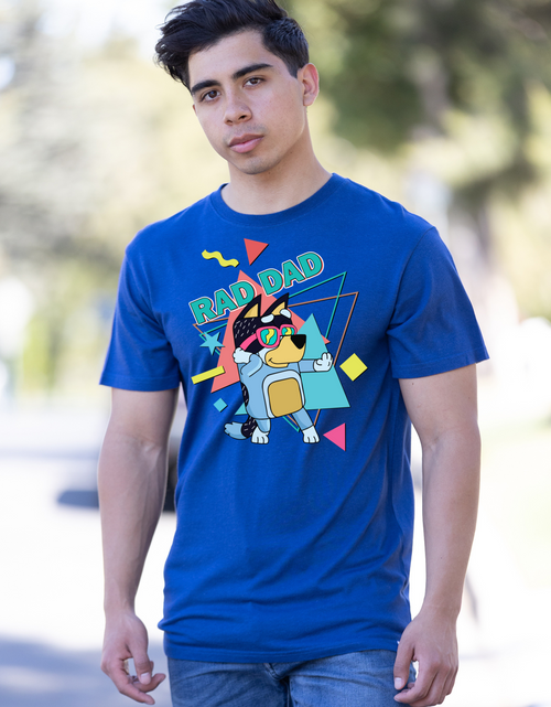Load image into Gallery viewer, Rad Dad Bluey Men's Bamboo Short Sleeve Graphic T-Shirt
