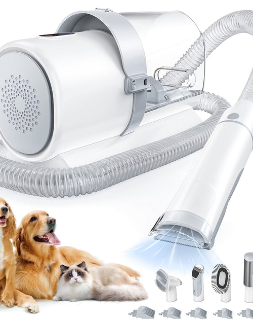 Load image into Gallery viewer, Dog Grooming Kit, 2.5L Pet Hair Grooming Vacuum, 5-In-1 Electric Clippers Cleaning Sets for Dog/Cat/Other Animals, White
