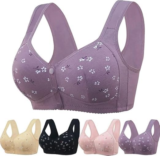 Daisy Bras for Older Women, Upgraded Daisy Bra for Seniors Front Closure, 2025 No Underwire Comfortable Bra for Women