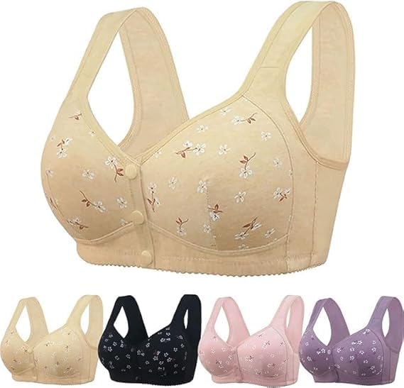 Daisy Bras for Older Women, Upgraded Daisy Bra for Seniors Front Closure, 2025 No Underwire Comfortable Bra for Women