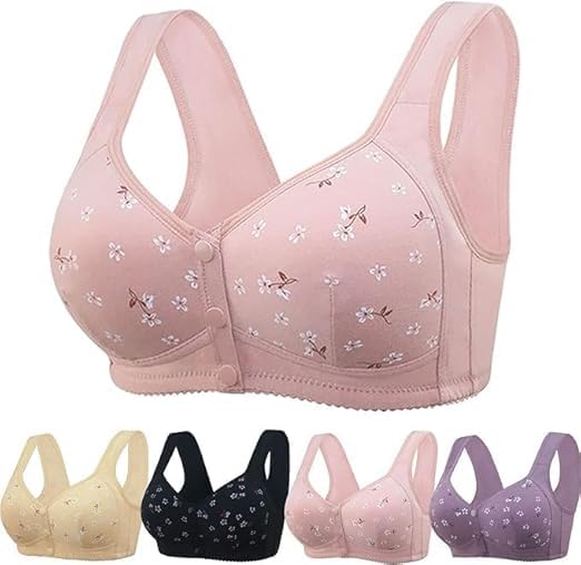 Daisy Bras for Older Women, Upgraded Daisy Bra for Seniors Front Closure, 2025 No Underwire Comfortable Bra for Women