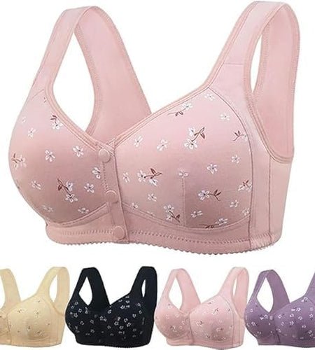 Daisy Bras for Older Women, Upgraded Daisy Bra for Seniors Front Closure, 2025 No Underwire Comfortable Bra for Women