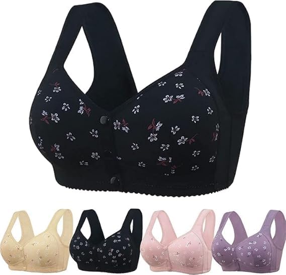 Daisy Bras for Older Women, Upgraded Daisy Bra for Seniors Front Closure, 2025 No Underwire Comfortable Bra for Women