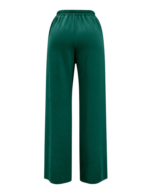 Load image into Gallery viewer, Linen Pants for Women - Wide Leg Elastic High Waist Casual Cotton Linen Pants Drawstring Plus Size Loose Trouser
