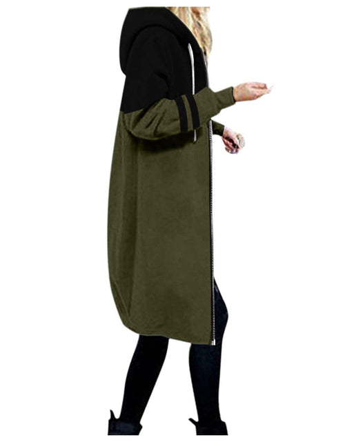 Load image into Gallery viewer, Long Hoodie for Women 2024 Casual Zip Up Drawstring Fleece Sweatshirt Oversized Jackets Coat Lightweight Fall Clothes
