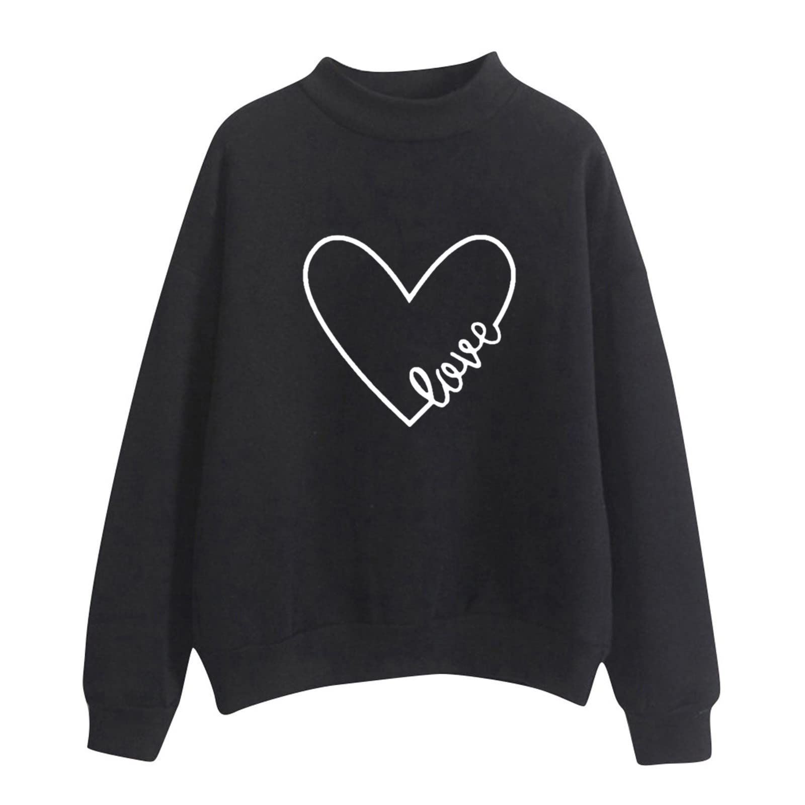 Crewneck Sweatshirts for Women Casual Cute Print Long Sleeve Pullover Lightweight Loose Fit Fleece Tops Fall Clothes