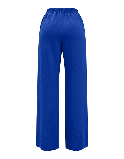 Load image into Gallery viewer, Linen Pants for Women - Wide Leg Elastic High Waist Casual Cotton Linen Pants Drawstring Plus Size Loose Trouser
