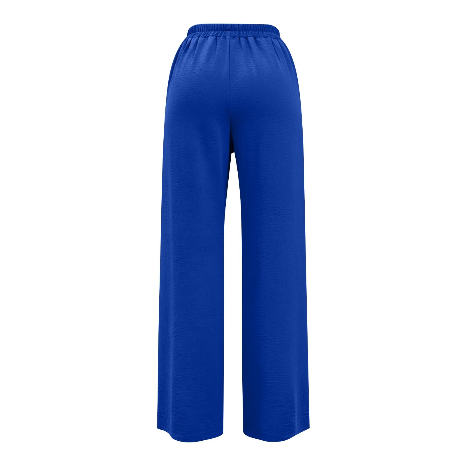 Linen Pants for Women - Wide Leg Elastic High Waist Casual Cotton Linen Pants Drawstring Plus Size Loose Trouser