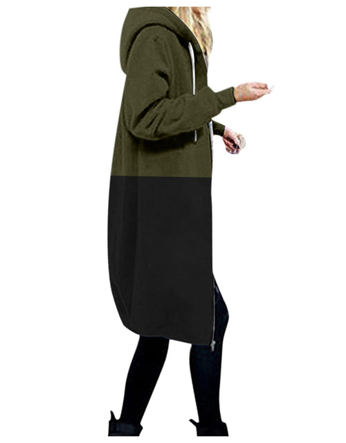 Load image into Gallery viewer, Long Hoodie for Women 2024 Casual Zip Up Drawstring Fleece Sweatshirt Oversized Jackets Coat Lightweight Fall Clothes

