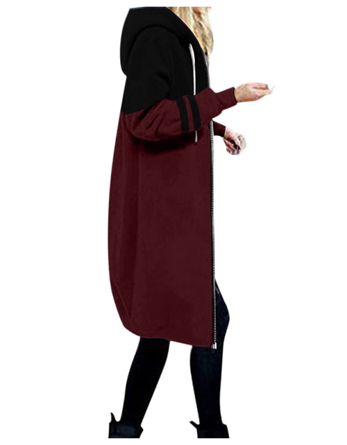 Load image into Gallery viewer, Long Hoodie for Women 2024 Casual Zip Up Drawstring Fleece Sweatshirt Oversized Jackets Coat Lightweight Fall Clothes
