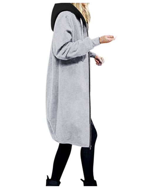 Load image into Gallery viewer, Long Hoodie for Women 2024 Casual Zip Up Drawstring Fleece Sweatshirt Oversized Jackets Coat Lightweight Fall Clothes
