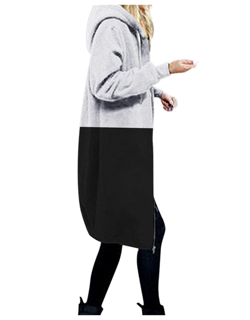 Load image into Gallery viewer, Long Hoodie for Women 2024 Casual Zip Up Drawstring Fleece Sweatshirt Oversized Jackets Coat Lightweight Fall Clothes
