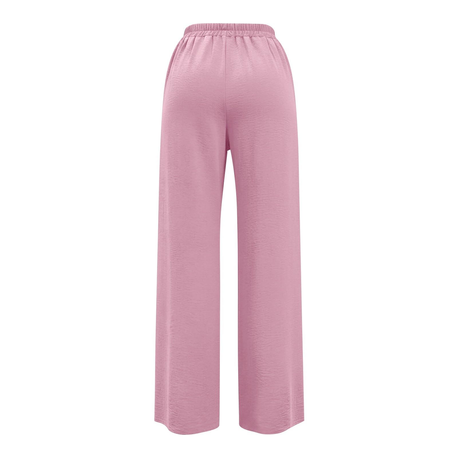 Linen Pants for Women - Wide Leg Elastic High Waist Casual Cotton Linen Pants Drawstring Plus Size Loose Trouser