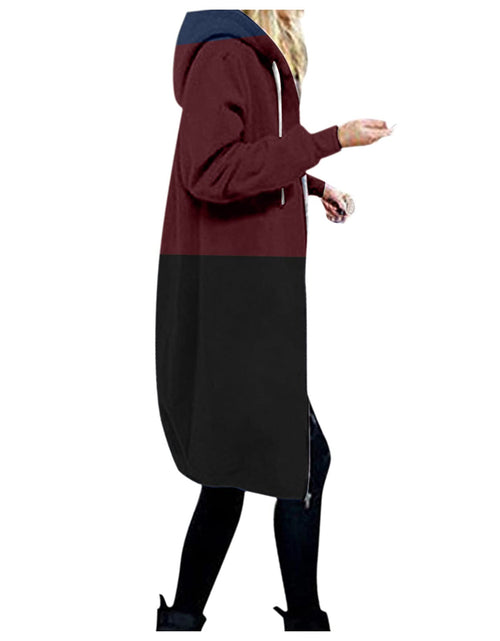 Load image into Gallery viewer, Long Hoodie for Women 2024 Casual Zip Up Drawstring Fleece Sweatshirt Oversized Jackets Coat Lightweight Fall Clothes
