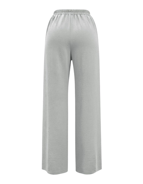 Load image into Gallery viewer, Linen Pants for Women - Wide Leg Elastic High Waist Casual Cotton Linen Pants Drawstring Plus Size Loose Trouser
