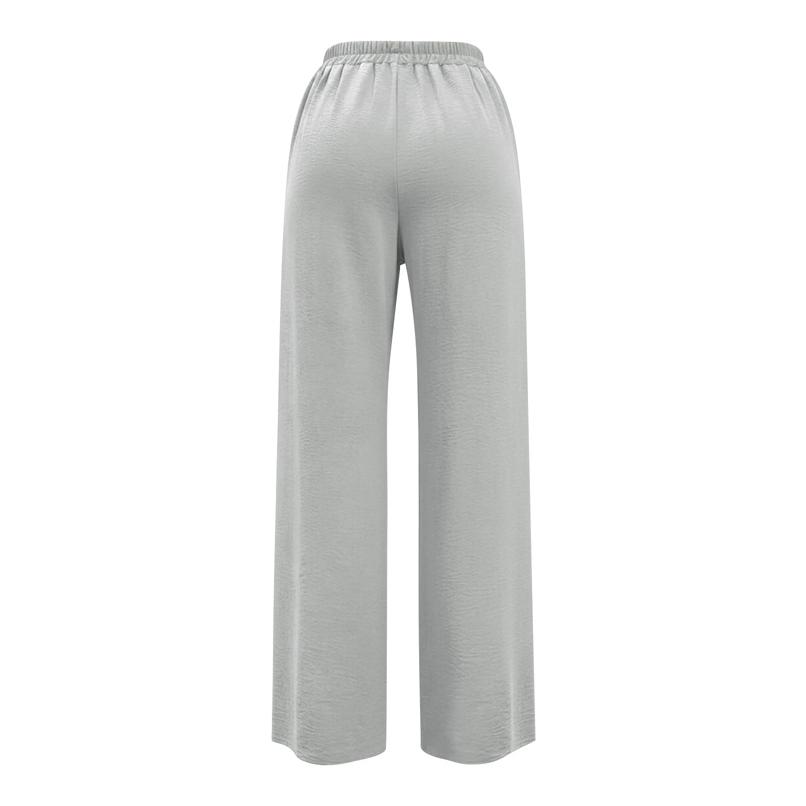 Linen Pants for Women - Wide Leg Elastic High Waist Casual Cotton Linen Pants Drawstring Plus Size Loose Trouser