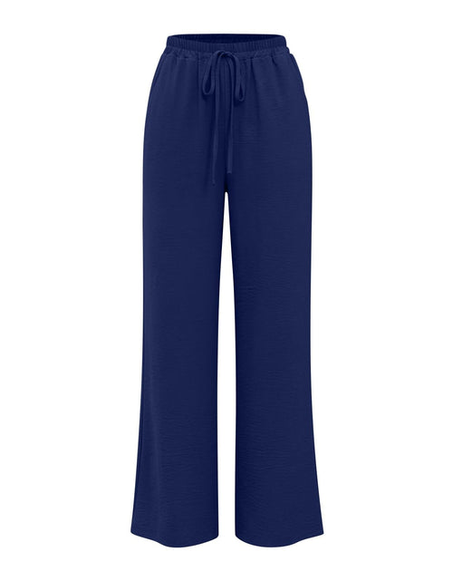 Load image into Gallery viewer, Linen Pants for Women - Wide Leg Elastic High Waist Casual Cotton Linen Pants Drawstring Plus Size Loose Trouser
