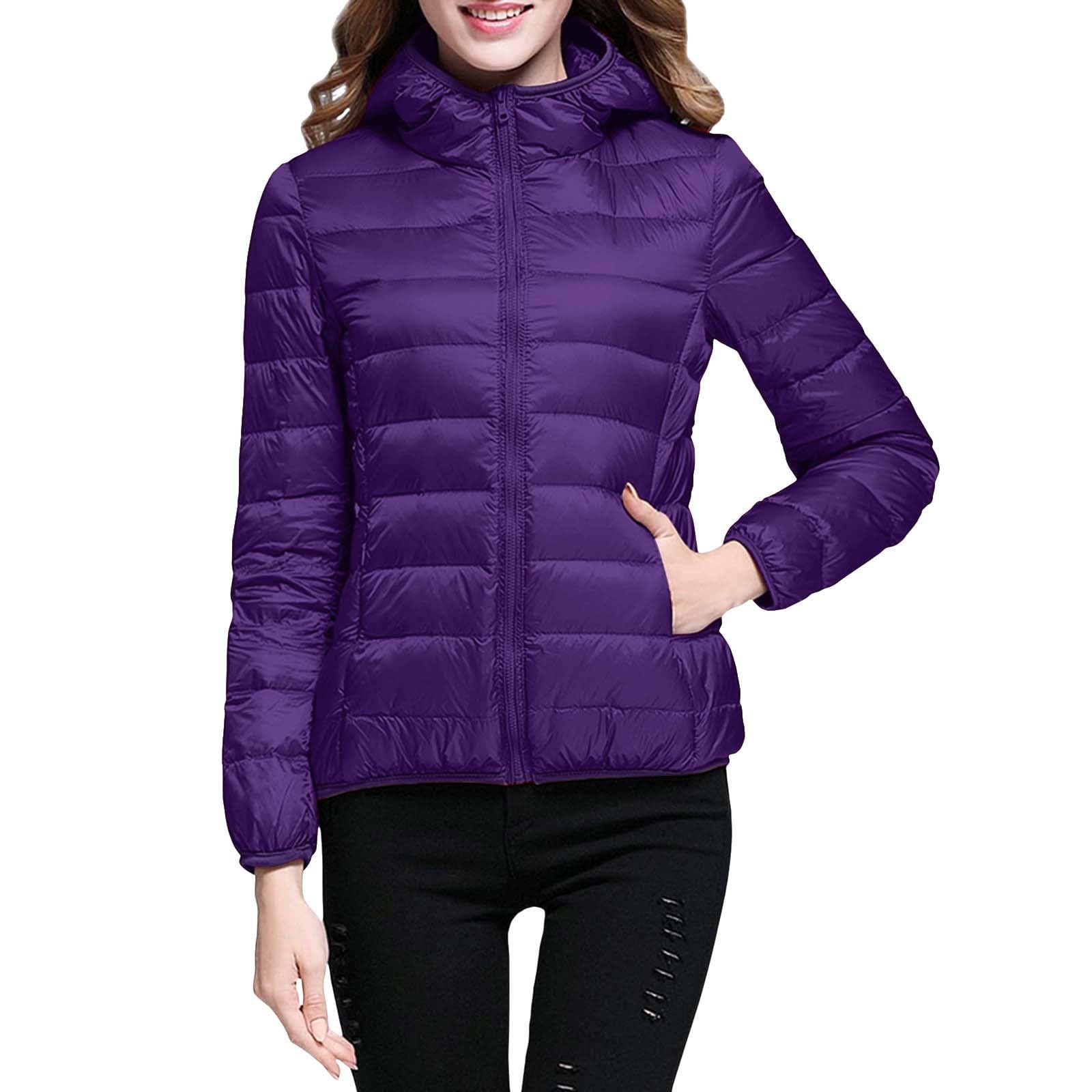 Lightweight Jacket for Women Short Button Down Hooded Jackets Trendy Slim Fit Bubble Coat Winter Warm Puffer Outwear