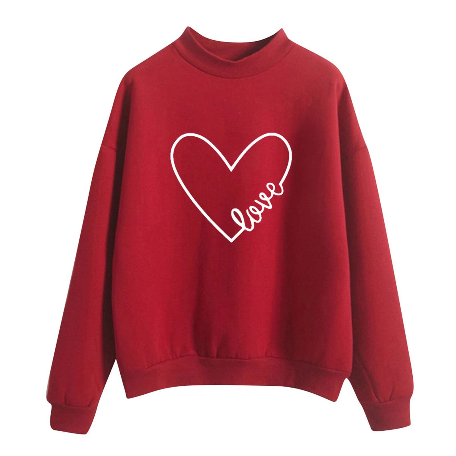 Crewneck Sweatshirts for Women Casual Cute Print Long Sleeve Pullover Lightweight Loose Fit Fleece Tops Fall Clothes