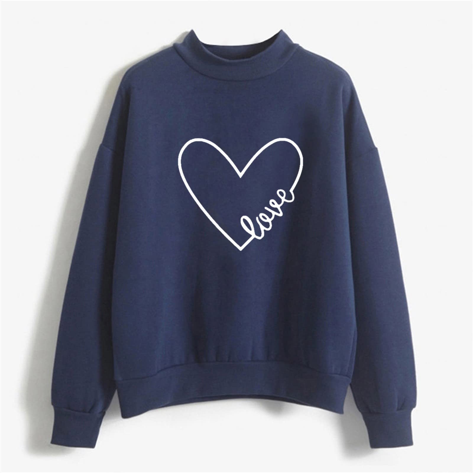 Crewneck Sweatshirts for Women Casual Cute Print Long Sleeve Pullover Lightweight Loose Fit Fleece Tops Fall Clothes