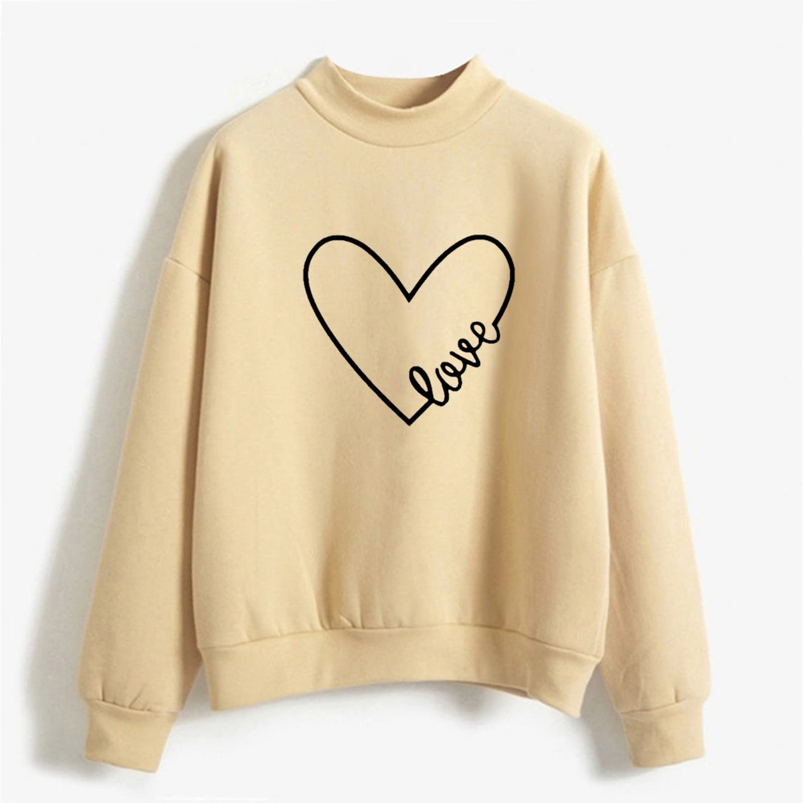 Crewneck Sweatshirts for Women Casual Cute Print Long Sleeve Pullover Lightweight Loose Fit Fleece Tops Fall Clothes