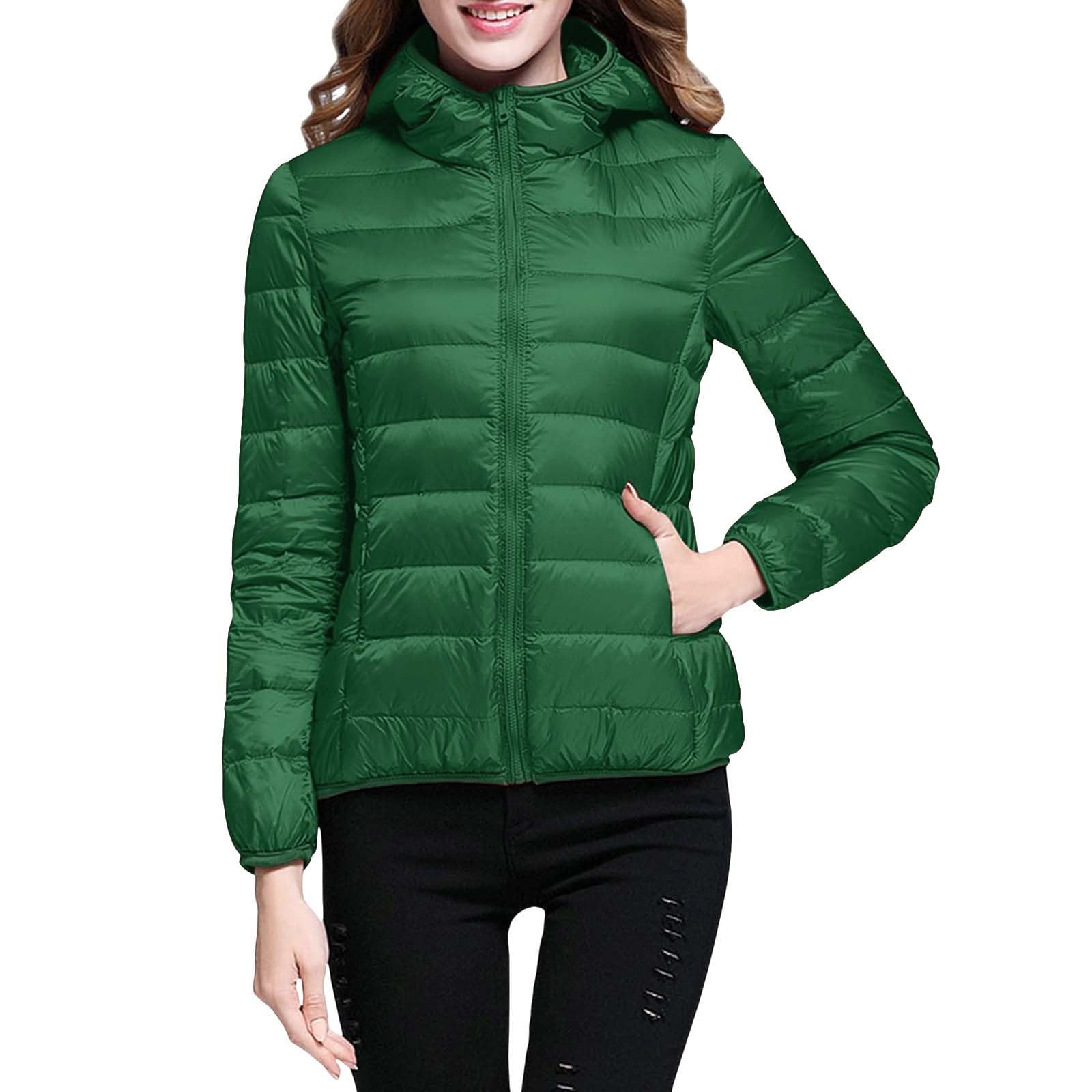 Lightweight Jacket for Women Short Button Down Hooded Jackets Trendy Slim Fit Bubble Coat Winter Warm Puffer Outwear