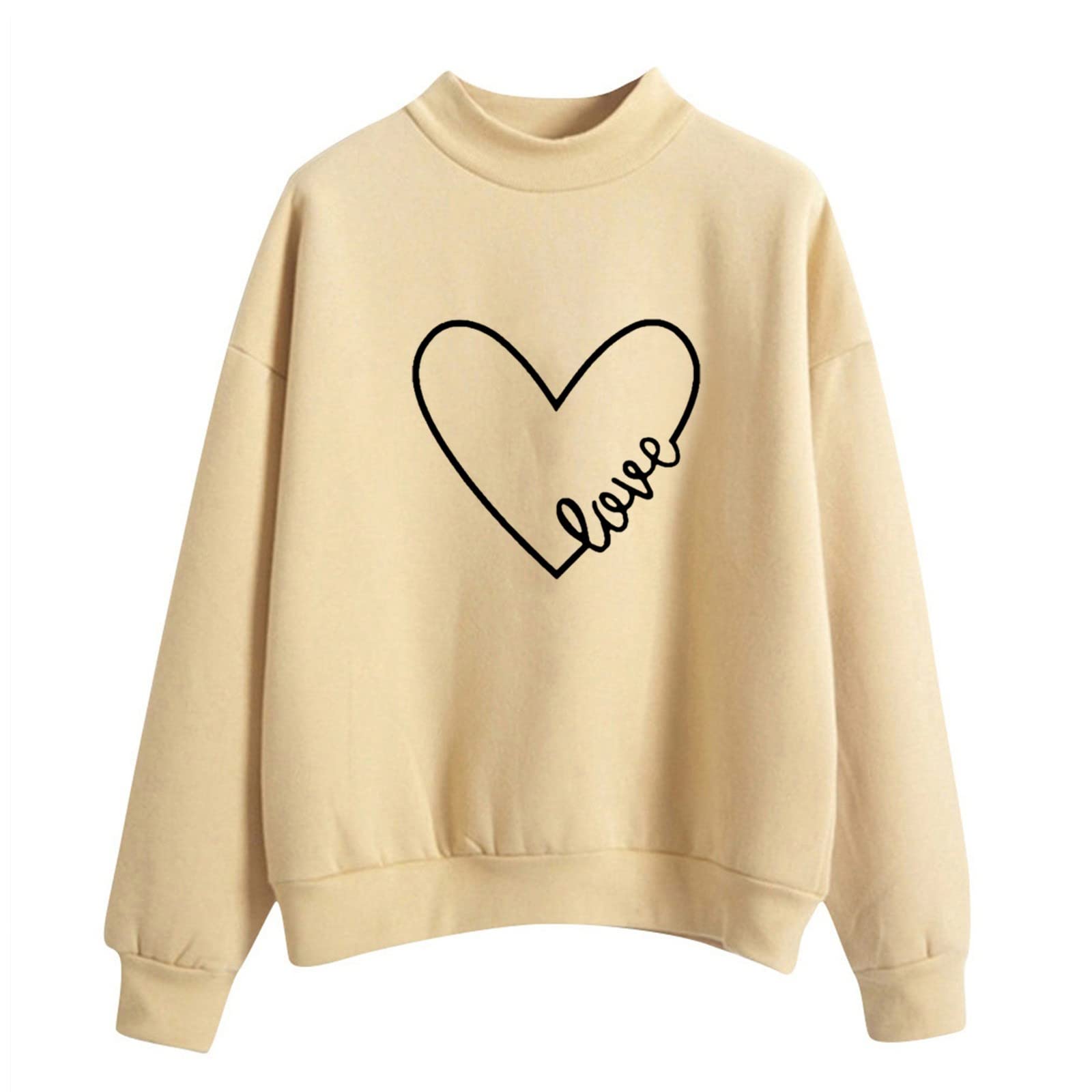 Crewneck Sweatshirts for Women Casual Cute Print Long Sleeve Pullover Lightweight Loose Fit Fleece Tops Fall Clothes