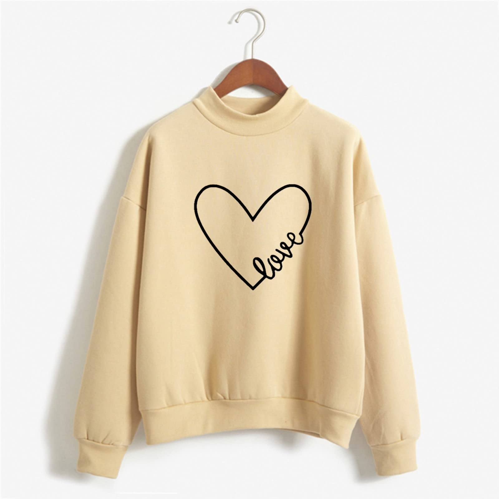 Crewneck Sweatshirts for Women Casual Cute Print Long Sleeve Pullover Lightweight Loose Fit Fleece Tops Fall Clothes