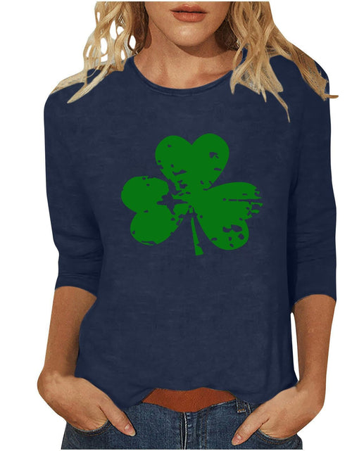 Load image into Gallery viewer, St Patricks Day Shirt Women 2025 Casual Plus Size 3/4 Sleeve Irish Clover Shirts Funny Saint Patrick's Tunic Tops

