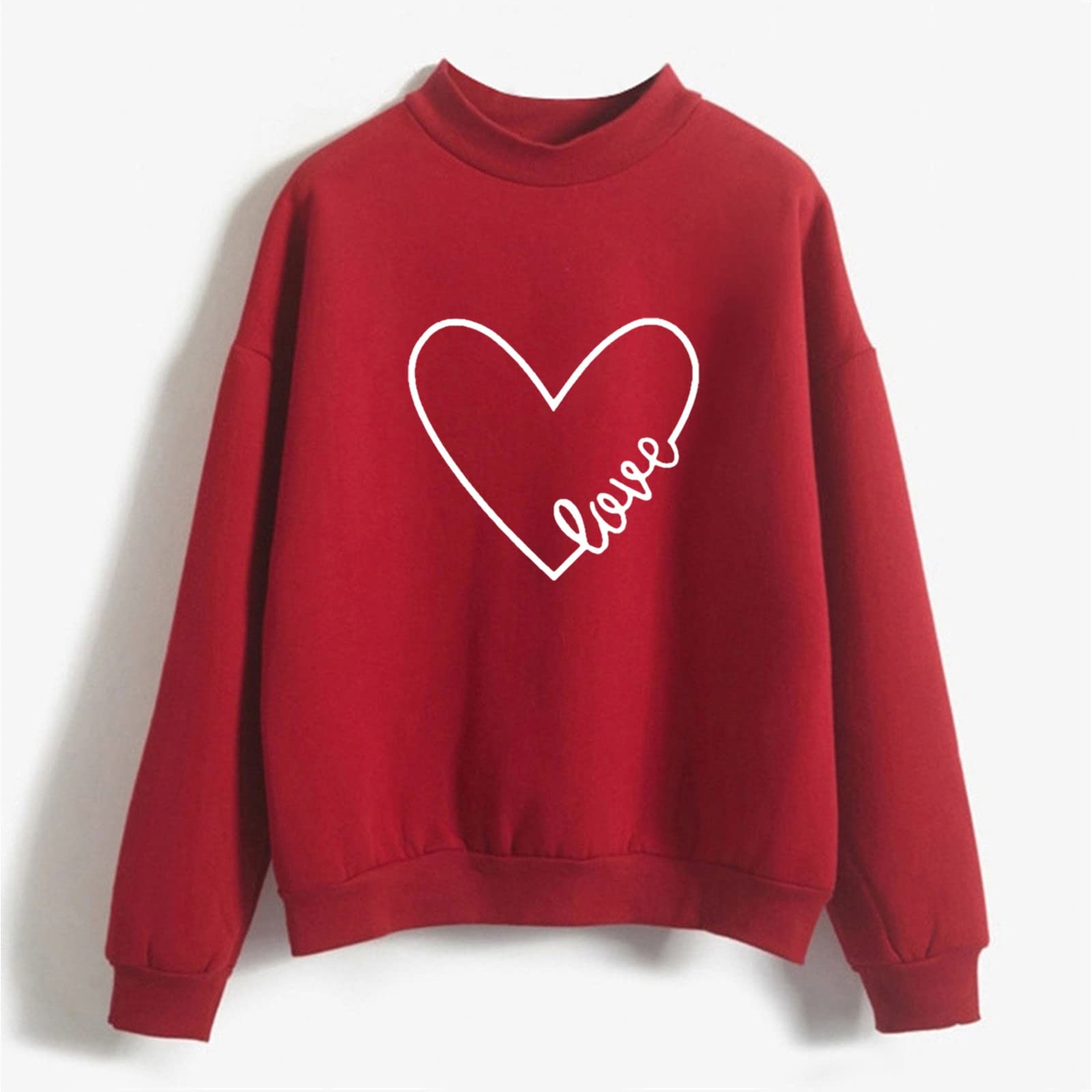 Crewneck Sweatshirts for Women Casual Cute Print Long Sleeve Pullover Lightweight Loose Fit Fleece Tops Fall Clothes