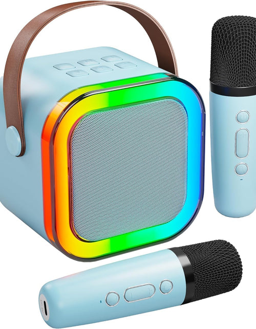 Load image into Gallery viewer, Risebass Mini Karaoke Machine for Kids Adults, Portable Bluetooth Speaker with 2 Wireless Microphones, Toys Birthday Gifts for Girls  Years Old Toddler Teens.

