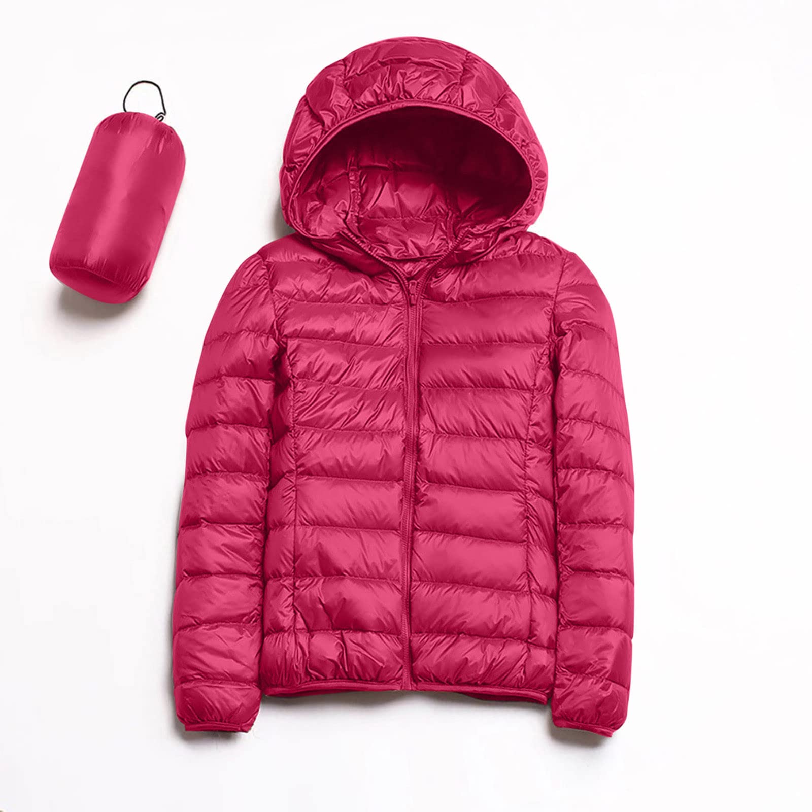 Lightweight Jacket for Women Short Button Down Hooded Jackets Trendy Slim Fit Bubble Coat Winter Warm Puffer Outwear