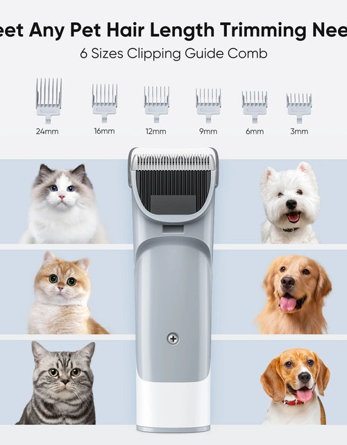 Load image into Gallery viewer, Dog Grooming Kit, 2.5L Pet Hair Grooming Vacuum, 5-In-1 Electric Clippers Cleaning Sets for Dog/Cat/Other Animals, White
