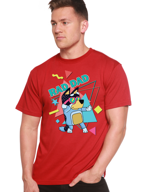 Load image into Gallery viewer, Rad Dad Bluey Men's Bamboo Short Sleeve Graphic T-Shirt

