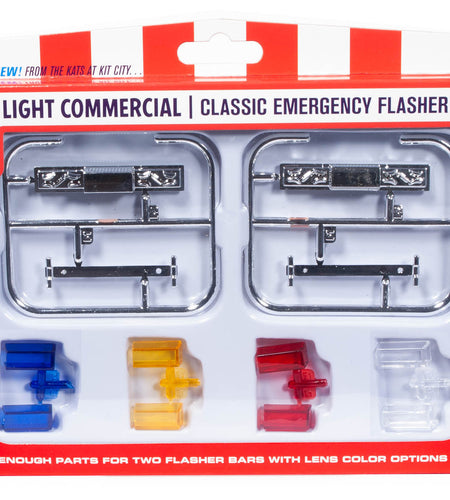 Skill 2 Model Kit Light - Classic Emergency Flasher Bars set showing components and color options for model kits.