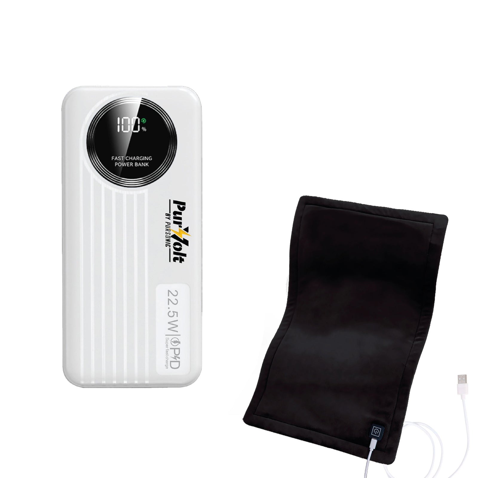 Fast Charging Power Bank & Heating Pad Duo delivers portable power and soothing heat therapy in one device for comfort, travel, and daily use.