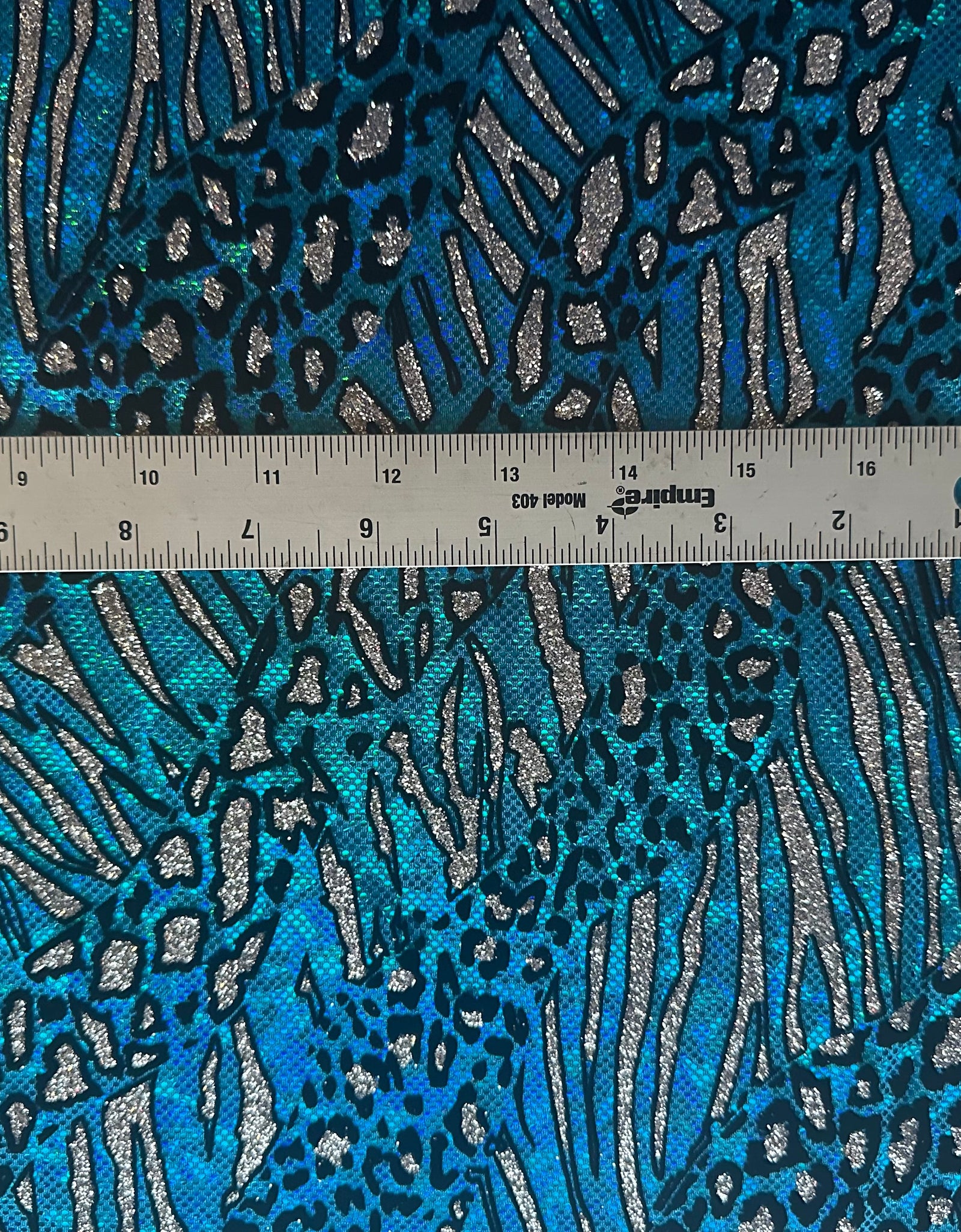 Cheetah Metallic Glitter Fabric | Hologram Flocking Nylon Spandex