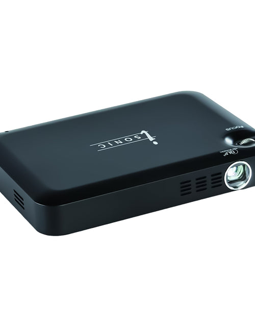 Load image into Gallery viewer, Pursonic Compact HD Projector on a surface, showcasing its sleek, portable design for big-screen viewing.
