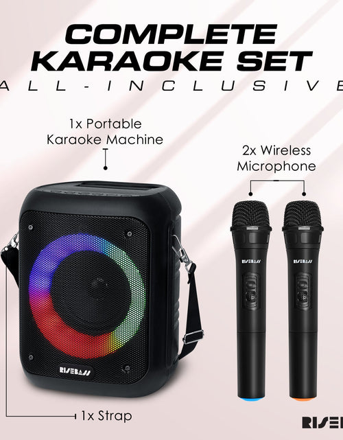 Load image into Gallery viewer, Portable Karaoke Machine with Wireless Microphones - Dual Mic Speaker
