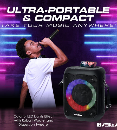 Portable Karaoke Machine with Wireless Microphones - Dual Mic Speaker