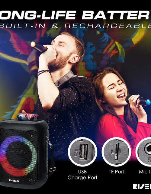 Load image into Gallery viewer, Portable Karaoke Machine with Wireless Microphones - Dual Mic Speaker
